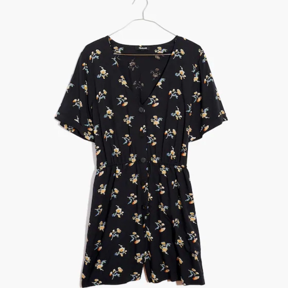 NWOT Madewell Button-Front Day Romper in Daisies